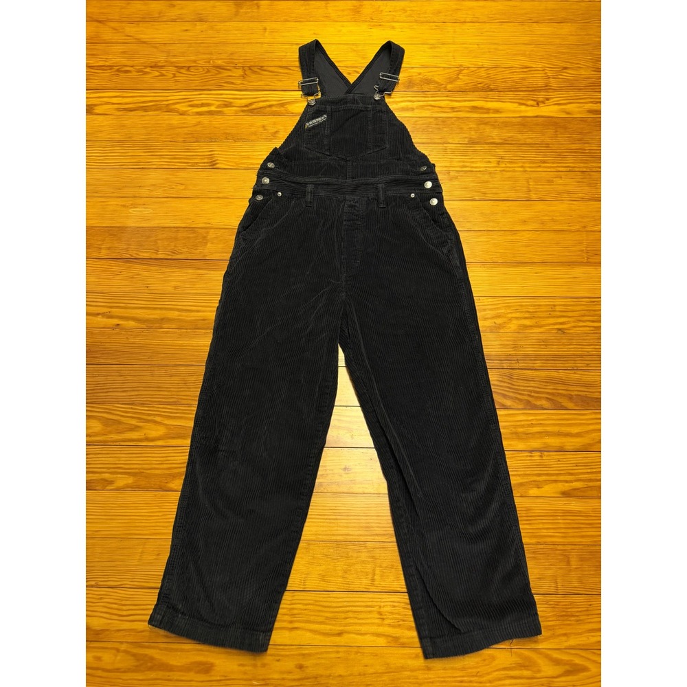 Unionbay Corduroy Overalls Women's Black Small Vintage Cotton